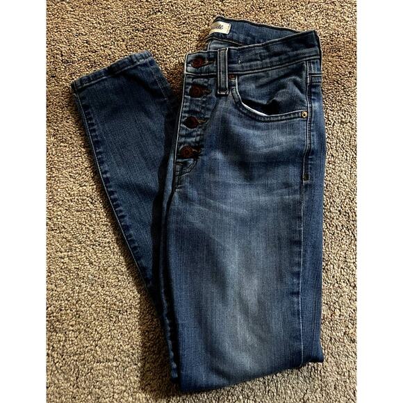 Madewell Women's 9" High-Rise Skinny Crop Jeans Size 25 Button-Fly - Picture 1 of 5